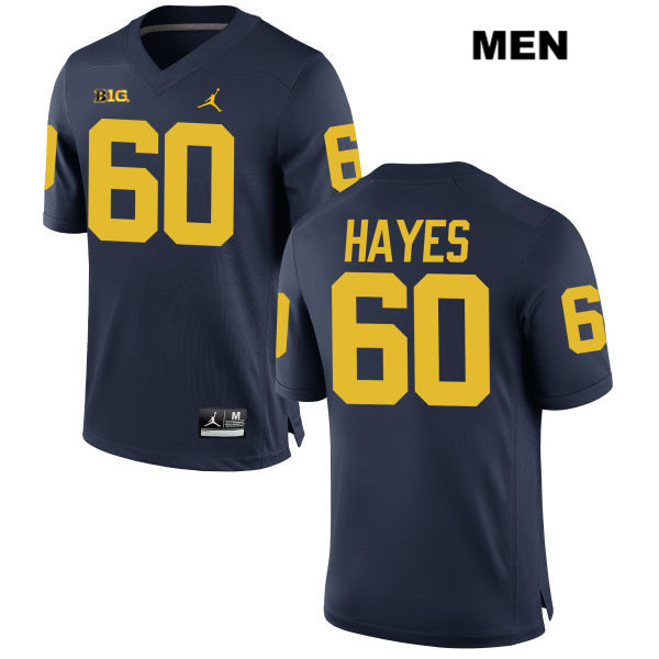 Men's NCAA Michigan Wolverines Ryan Hayes #60 Navy Jordan Brand Authentic Stitched Football College Jersey PJ25X34RK